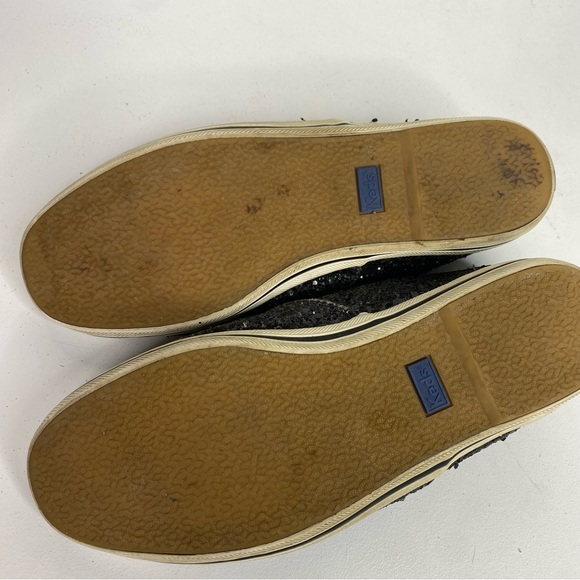 Keds X Kate Spade Black Sequin Sneakers Lace Up Shoes - Picture 5 of 6